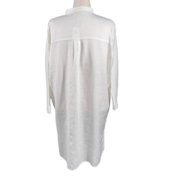 NWT Eileen Fisher Orgnc Linen Mandarin Collar Lagenlook Tunic ShirtDress SZ1X - Picture 8 of 16